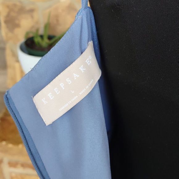 Keepsake Hideaway Blue Hydrangea Ruffled‎ Midi Dress Sz L - Picture 14 of 16